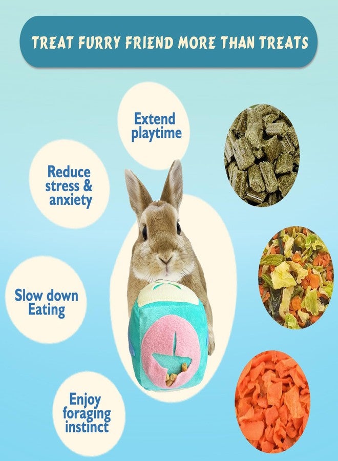 Mooydee Large Rabbit Foraging Toy with Bell, Washable Snuffle Ball for Rabbits Toys Interactive Puzzle Bunny Toy Treat Dispenser Encourage Natural Foraging Skills Slow Feeder for Small Animals - Blue - Image 3